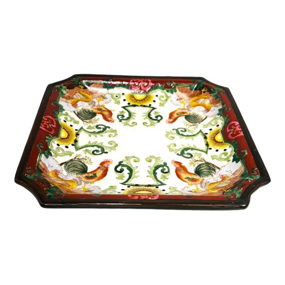 Vintage Hua Ping Tang Zhi Chinese Hand Painted Decorative Plate Rooster Design - Picture 5 of 8